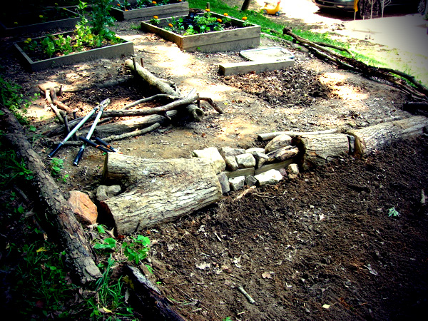 Terraced garden - using found materials